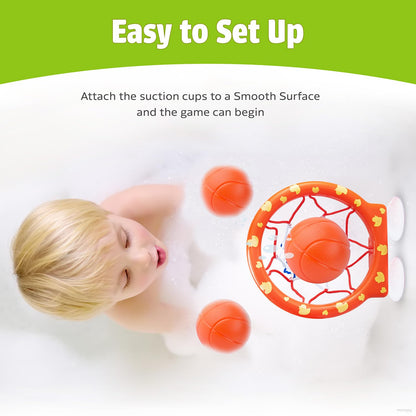 MARPPY Bath Toys - Bathtub Basketball Hoop for Kids Toddlers - Mold Free Bath Toys with Suction Cup & 3 No Hole Balls - Shower Toys and Bathtub Toys for Toddlers - Boys Girls