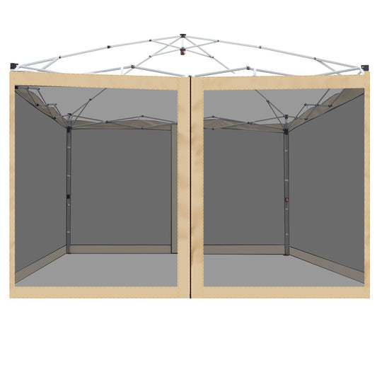 Canopy Mosquito Net for 10x10 Pop up Canopy Gazebo Tent, Replacement Netting Screen Mesh Sidewalls for Patio, Backyard, Camping, Outdoor Use (Net Only,Frame Not Included) (Sand)