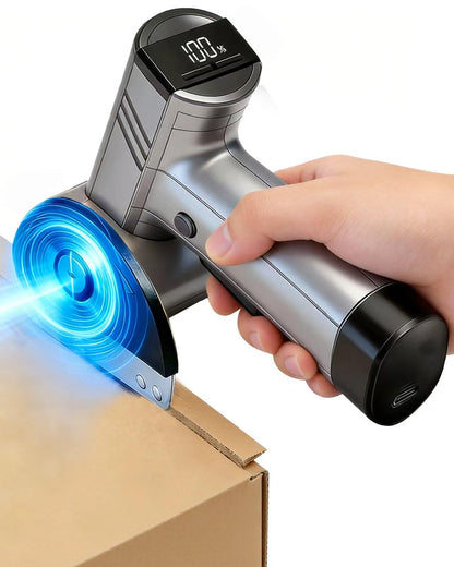 WOZADDI Cordless Electric Cardboard Cutter: 4.2V Brushless Motor Rechargeable LED Display Cardboard Cutting with 2 Blades LED Light Easy and Safe Cutting - Office Tailors Handmade Crafts and Warehouse