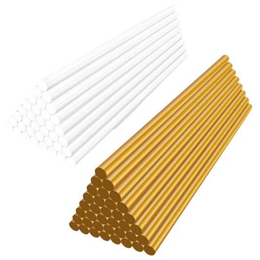 ENPOINT Metallic Gold& White Hot Glue Sticks, 8" x 0.27" for Crafting, Woodworking, Decoration, Bonding Repair, Wax Sealing