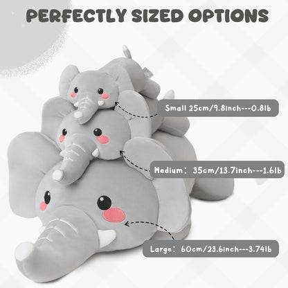 TOYSYM Weighted Stuffed Animals, 3.74 lbs Elephant Stuffed Animal with Weighted Beads, Cute Plush Toy Pillow Gifts for Adults Kids Boys Girls