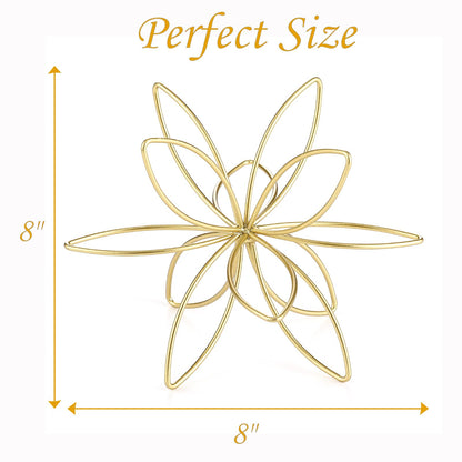 MOCOME 8" Gold Decorative Sphere, Metal Floral Tabletop Sculpture, Abstract Tabletop Decorative Ball for Home Metal Sphere Decor