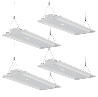 JC-LGL LED Linear High Bay Light, 130W 19500LM High Bay LED Shop Lights, 120-277V, 5000K, 0-10V Dimmable LED Shop Light, Linear High Bay Light for Warehouse Workshops, UL Complied, 4 Pack