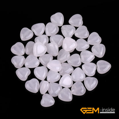GEM-Inside 10mm Heart Charms Natural White Jade Gemstone Stone Beads for Jewelry Making Full 15" Strand Power Energy Healing Chakra Stone Beads