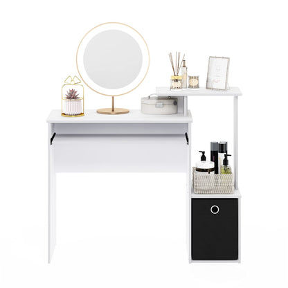 Furinno Econ Multipurpose Home Office Computer Writing Desk, White/Black