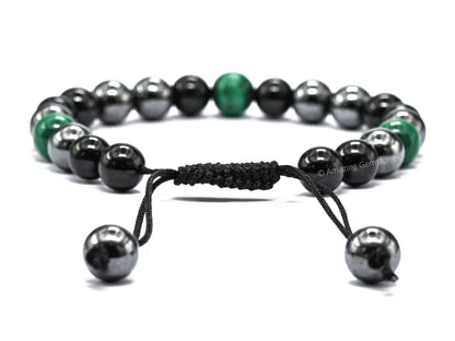 Amazing Gemstone Cancer Fighter Bracelets - Malachite Hematite Black Tourmaline Bracelet Set for Men Women Healing Crystal Gifts for Breast, Lung, Bowel, Prostate Cancer