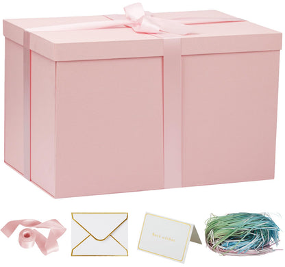 YINUOYOUJIA Extra Large Gift Box,17x11x11 Inches Pink Gift Boxes with Lids for Presents,11-inch Deep Gift Box for Wrapping Gifts.Ideal for Birthday,Weddings,Anniversary,Christmas or Business.