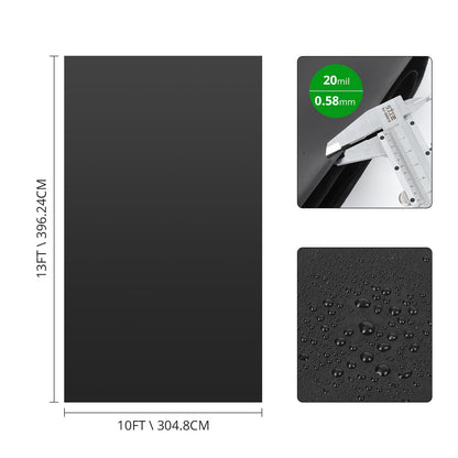 IDEALHOUSE HDPE Pond Liner, 10 x 13 ft, 20 Mil, UV and Puncture Resistant, Easy-Cut Flexible Liner for Koi Ponds, Waterfalls, and Water Gardens, Black