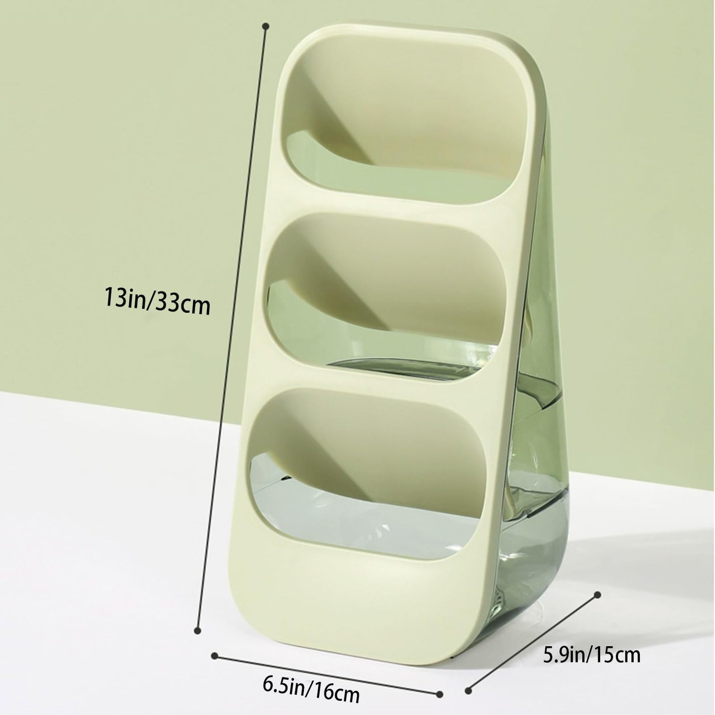 COVRA 3-Tier Large Capacity Kitchen Utensil Organizer – Minimalist Desktop Storage Box for Kitchen, Bedroom, Living Room & More (Green)