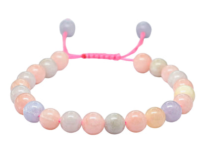 Amazing Gemstone Morganite Bracelet for Women Men's Gifts - Protection Healing Crystal Bracelet - 8mm Gemstones Beaded Adjustable Bracelet Pulseras Para Hombres Mujer Stocking Stuffers