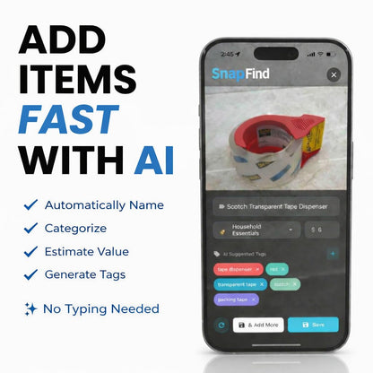 SnapFind Smart QR Code Labels – AI Auto-Labeling, No Typing! Storage Bins & Moving Containers – iOS and Android App – 48 Color-Coded Stickers (2.5" x 2.5")