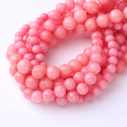 60PCS 6MM Natural Pink Jade Stone Beads Energy Healing Beads for DIY Jewelry Bracelet Necklace Making for Jewelry Making15Inch