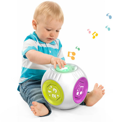 Talkfun Educational Toys for 1 Year Old Boy Girl, Learning Cube Musical Baby Toy 6-12-18 Month, Bilingual Birthday Gift for 1 Year Old Boy Girl