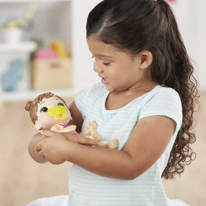 Baby Alive Splash'n Snuggle Baby Brown Hair Doll for Water Play, with Accessories