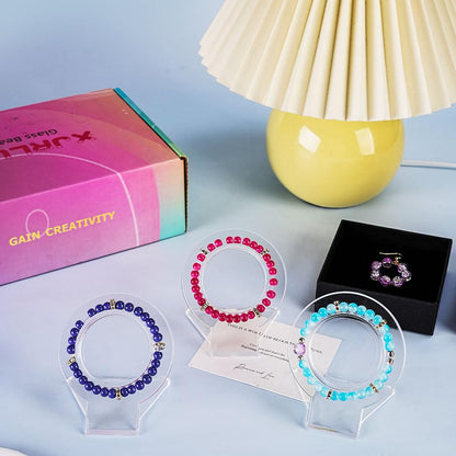 XJRLUK Glass Beads Bracelet Making Kit, 3000 pcs 72 Colors 6 mm Crystal Beads for Jewelry Making, Glass Beads Kits for Beginners DIY Earrings Necklaces Rings Crafts Birthday Gifts