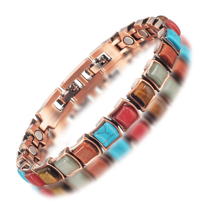 EnerMagiX Copper Bracelets for Women, 6.69inch Adjustable Effective Magnetic Bracelet, 3500 Gauss Magnets, Jewelry Gift