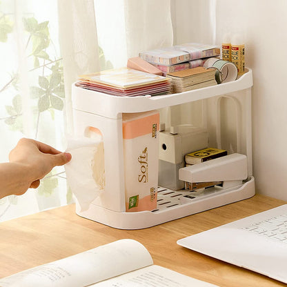 kaileyouxiangongsi 2-Tier Desk Organizers & Dispensers，Mail Holder for Office Desk Organization，Kitchen Spice Rack or Bathroom Countertop Organizer, Gift for Teachers, Classmates, and Friends,White