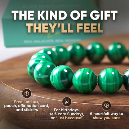 Conscious Items The Anxiety Bracelet for Women & Men, Green Malachite Bracelet for Inner Calm & Emotional Balance, Calming Bracelets for Anxiety with Malachite Crystals