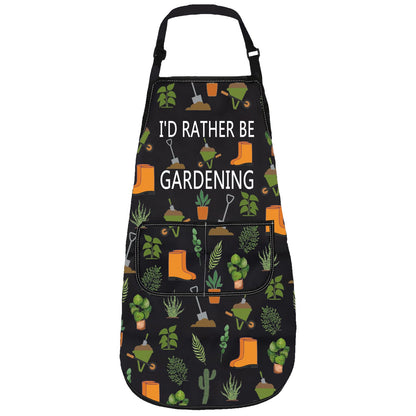 Gzrlyf Garden Apron Gardening Gift Plant Lover Gifts For Mom Grandma Gardener Aprons With Pocket I'd Rather Be Gardening (gardening apron)