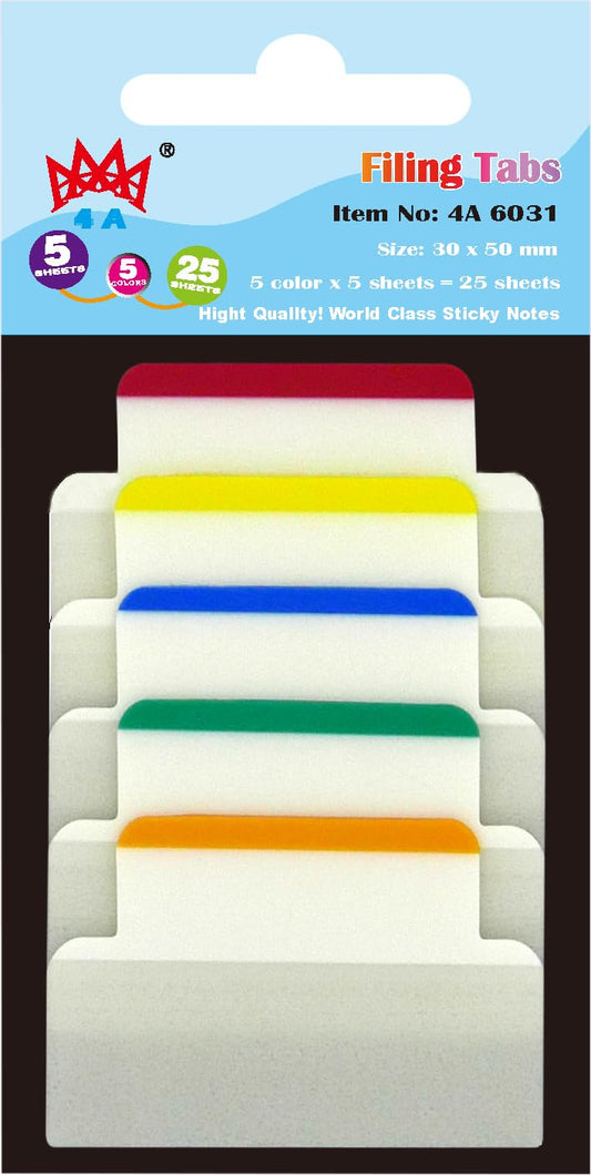4A 100 Pcs Divider Sticky Tabs 1.2 x 2 in, Transparent Sticky Index Tabs Flags Page Markers for Books Notebooks Office School Supplies, 25 Sheets/Pack, 4 Packs, 4A 6031x4