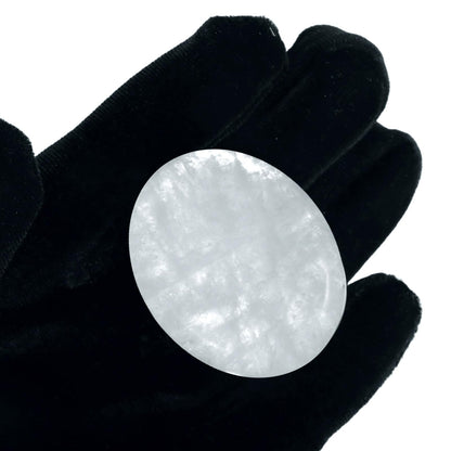 Chakra Worry Stones for Anxiety Crystal Thumb Palm Stone Handcarved Polished Oval Gemstone Chakra Decor Thoughtful Gifts 2PCS (Clear Quartz)