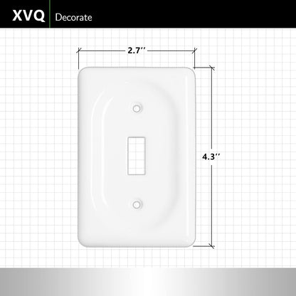 XVQ Ceramic Switch Plates Outlet Covers Switch Plate Cover White (Single Toggle)