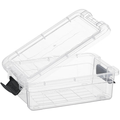 Superio Clear Storage Boxes with Lids, 1.27 Quart Plastic Container Bins for Organizing, Stackable Crates, BPA Free, Non Toxic, Odor Free, Organizers for Home, Office and Dorm