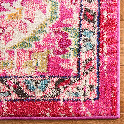 SAFAVIEH Monaco Collection Area Rug - 3' x 5', Pink & Multi, Non-Shedding & Easy to Clean, Distressed Medallion Design, Ideal for Living Room, Bedroom, Dining Space (MNC243D)