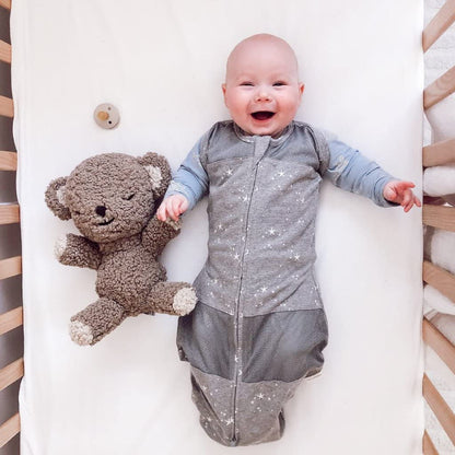 SNOObear White Noise Machine - Cry-Activated Plush Baby Sleep Soother - Cocoa Woolly