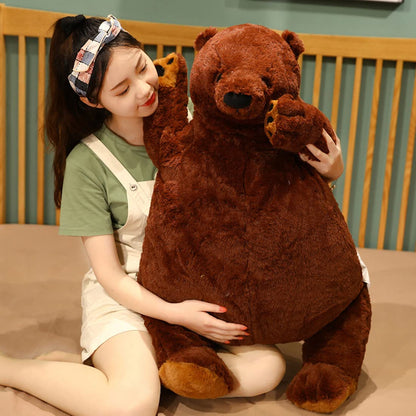 SNOWOLF Djungelskog Bear 31.5 inch Giant Simulation Bear Toy Stuffed Animal Plush Doll Huge Cuddly Brown Teddy Bear for Home Decoration Valentine's Birthday Gift, 80 cm