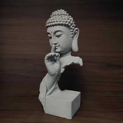 livelyfish Meditating Buddha Statue Zen Garden Statues Sandstone Thinker Buddha Sculpture Figurine for Fish Tank Aquarium Home Decorations, Gift (Medium)