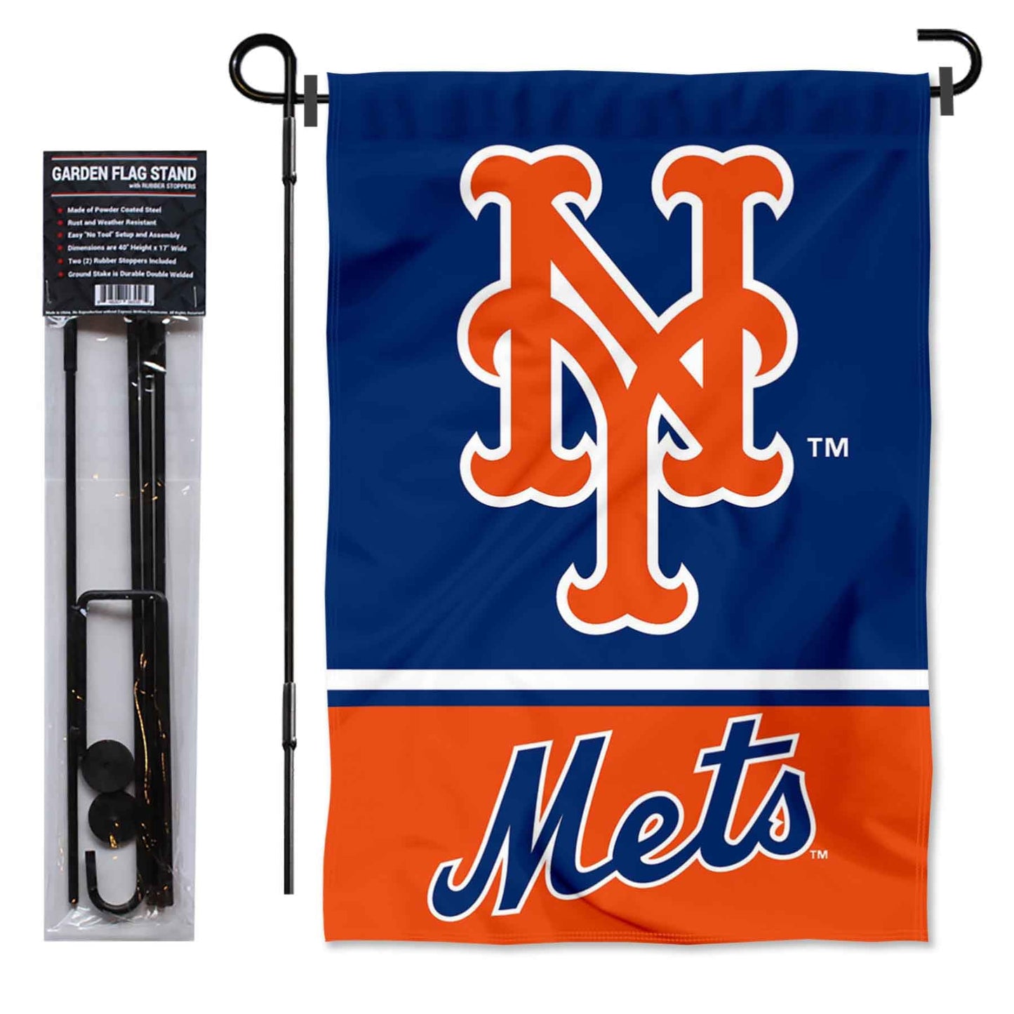 WinCraft New York Mets Garden Flag with Stand Holder
