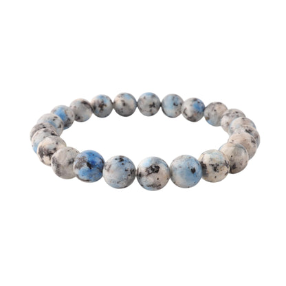 Anagha Jewels Natural K2 Jasper Cystal Beads Bracelet For Women & Men, Handmade 8mm K2 Jasper Beaded Stretch Bracelet 7.5", Energy Power Chakra Healing Bracelet, Blue Stone Bracelet