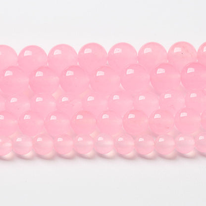 32pcs Natural Light Pink Chalcedony Stone Beads for Jewelry Making - Energy Healing Power Stone - DIY Bracelet Necklace Accessories - 15" (12mm, Light Pink Chalcedony)
