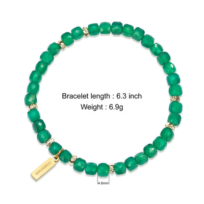 MesoAura Natural Green Agate Crystal Bracelet for Women & Men – Handmade Gemstone Beaded Bracelet, Heart Chakra Stone for Balance, Harmony & Calm – Adjustable Crystal Jewelry Gift (Serene Guardian Green Agate Bracelet)