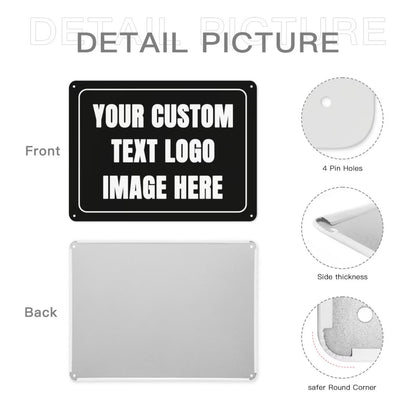 Custom Sign Personalized Metal Sign Custom Signs for Office/Wall/Garden/Indoor or Outdoor/Home Signs Design Your Logo/Text/Image-12x8Inch