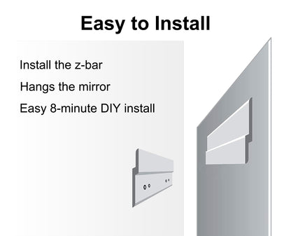 Ruomeng Frameless Full Length Mirror for Wall, 48x12 Inch Bathroom Vanity Mirror Farmhouse, Large Rectangle Mirror with Beveled Edge, Tempered Glass, Hangs Horizontally or Vertically