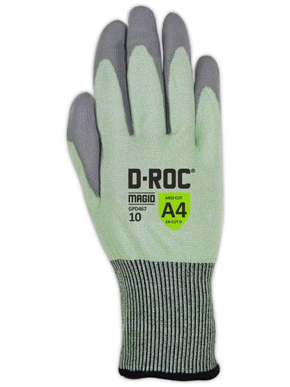 MAGID D-ROC ANSI A4 Touchscreen Compatible PU Coated Work Gloves, 1 Pair, Size 9/Large, GPD467