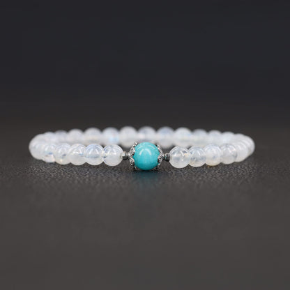 COAI Women's Birthstone Bracelet Amazonite Moonstone Bracelet Crystal Bracelet for Women