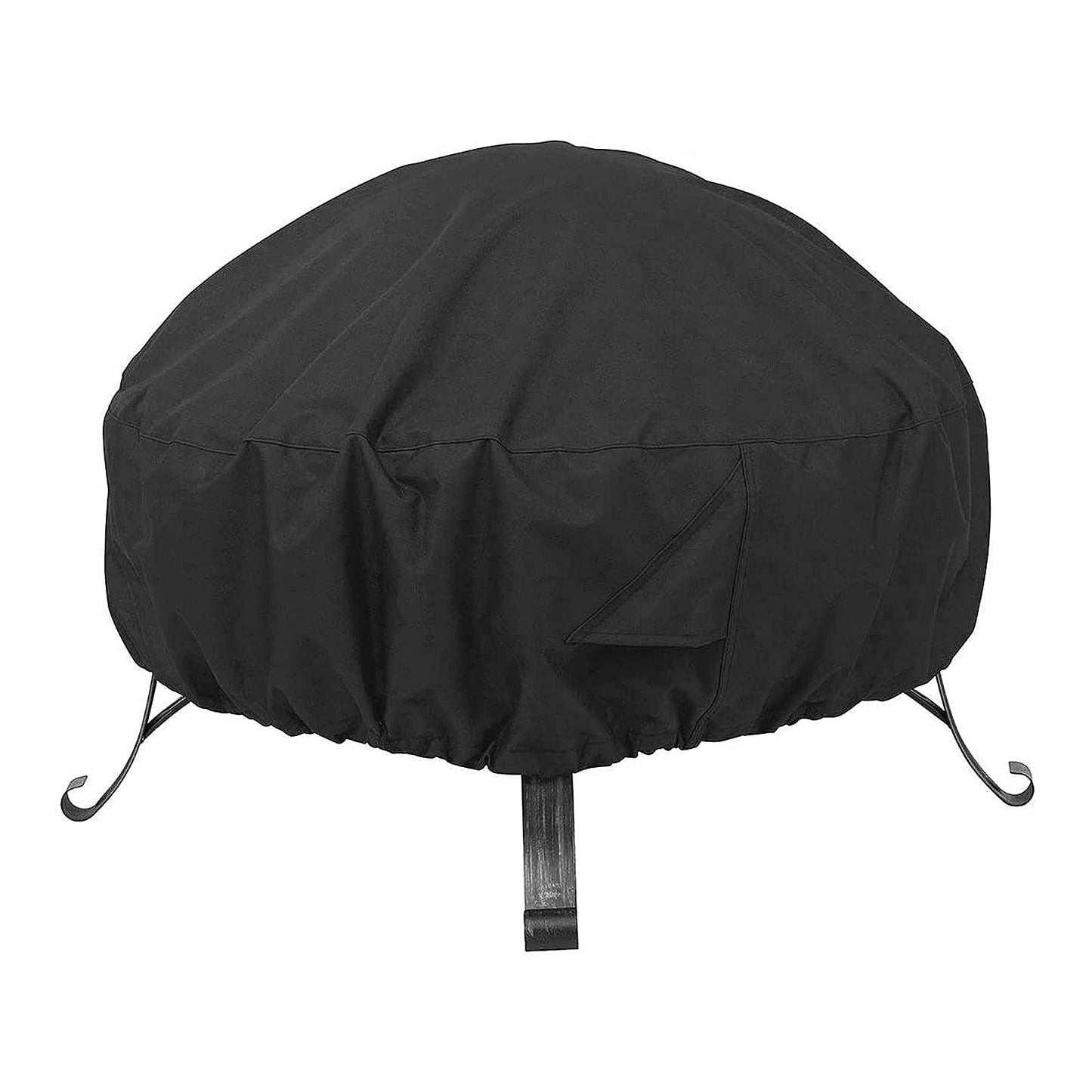 vchin 32-36" Round Fire Pit Cover 600D Heavy Duty Oxford and PVC Coating Firepit Cover, Waterproof Outdoor Fire Pit Table Cover, Tear-Resistant and UV Resistant (36" Dia x 20" H)