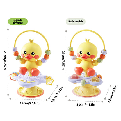 lebowen Baby Musical Toy, Duck Suction Cup High Chair Table Soother, Grip and Spin Toy, Interactive Development, Suitable for 10-36 Months, Baby Gift, Excellent Birthday Present Choice