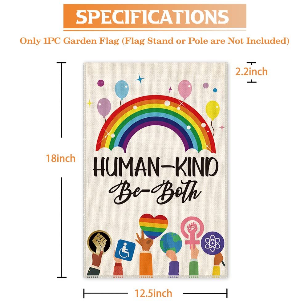 Hague Humankind Be Both Welcome Garden Flag, Be Kind Flag Yard Farmhouse Decorations, Ally Disability Equality Indigenous People Garden House Flag Home Yard Lawn Decorations