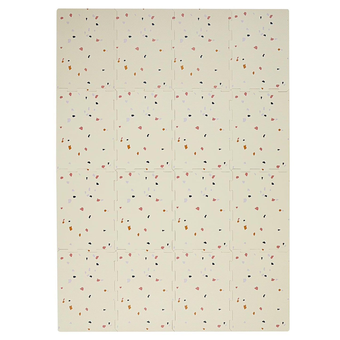 3 Sprouts Baby Foam Play Mat - Soft Foam Floor Tiles for Kids with Interlocking Puzzle Mats for Toddler Playroom - Safe 100% EVA Pads, Non-Toxic Waterproof Playmat - Terrazzo Cream