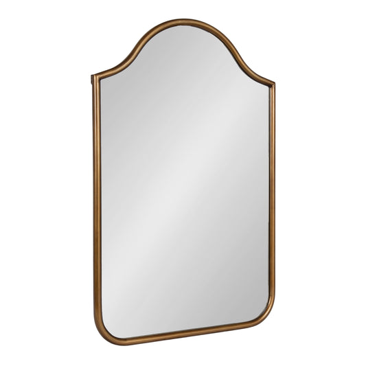 Kate and Laurel Fellows Scallop Arched Wall Mirror; 24 x 36; Antique Gold; Traditional Decorative Arch Mirror with Bold Curved Shape and Vintage Mirror Design