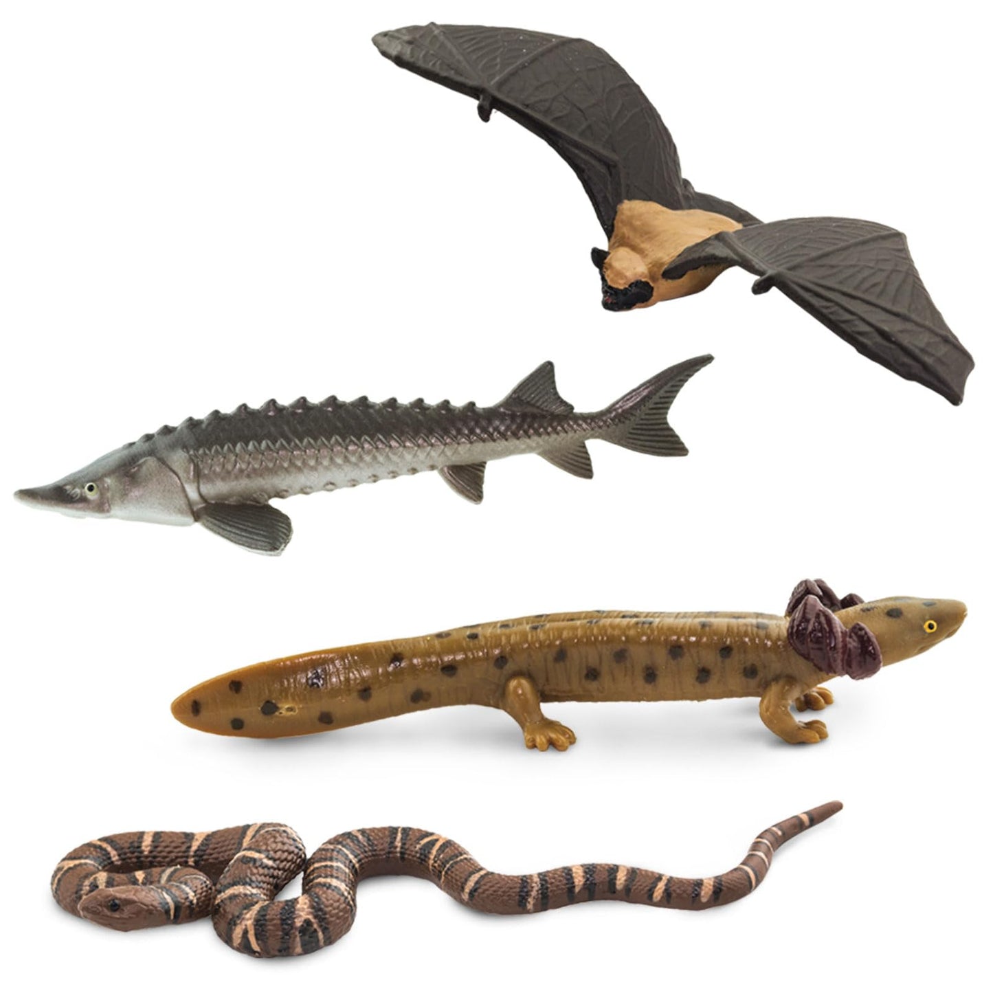 Safari Ltd. Great Lakes TOOB - Figurines of Mudpuppy, Dragonfly, Water Snake, Bat, Goose, Herring Gull, Blue Heron, Lynx, Sturgeon, Yellow Perch - Educational Toys for Boys, Girls & Kids Ages 3+