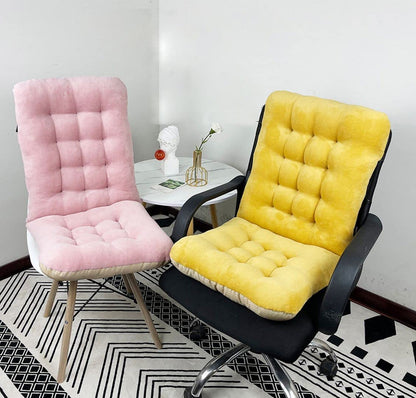 Non-Slip Rocking Chair Cushion, Premium Tufted Rocker Seat Back Pad with Ties, Sturdy &Comfort Thick Padding Pillow Chair Mat Cushions for Outdoor/Indoor Office Home Dining Room Kitchen Patio-Yellow