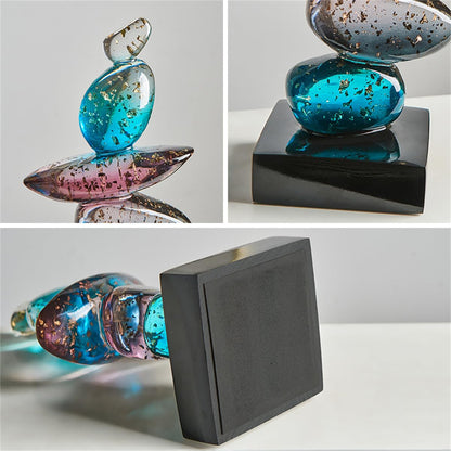 AWNR Resin Pebble Shape Sculpture Decor -Aesthetic Home Decor for Living Room, Office Desk, Shelf,Display,entryway,Housewarming Gifts