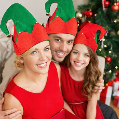 Moon Boat 3Pack Christmas Elf Felt Hats Holiday Costume Accessories for Adult Parties