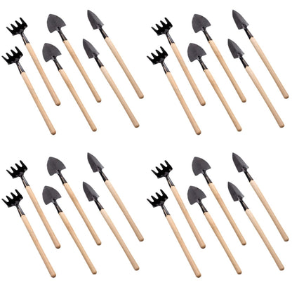 GANAZONO 8 Sets Mini Gardening Tools Portable Garden Hand Tools Set Miniature Gardening Rake Trowel and Shovel for Bonsai Succulents Herbs Planting