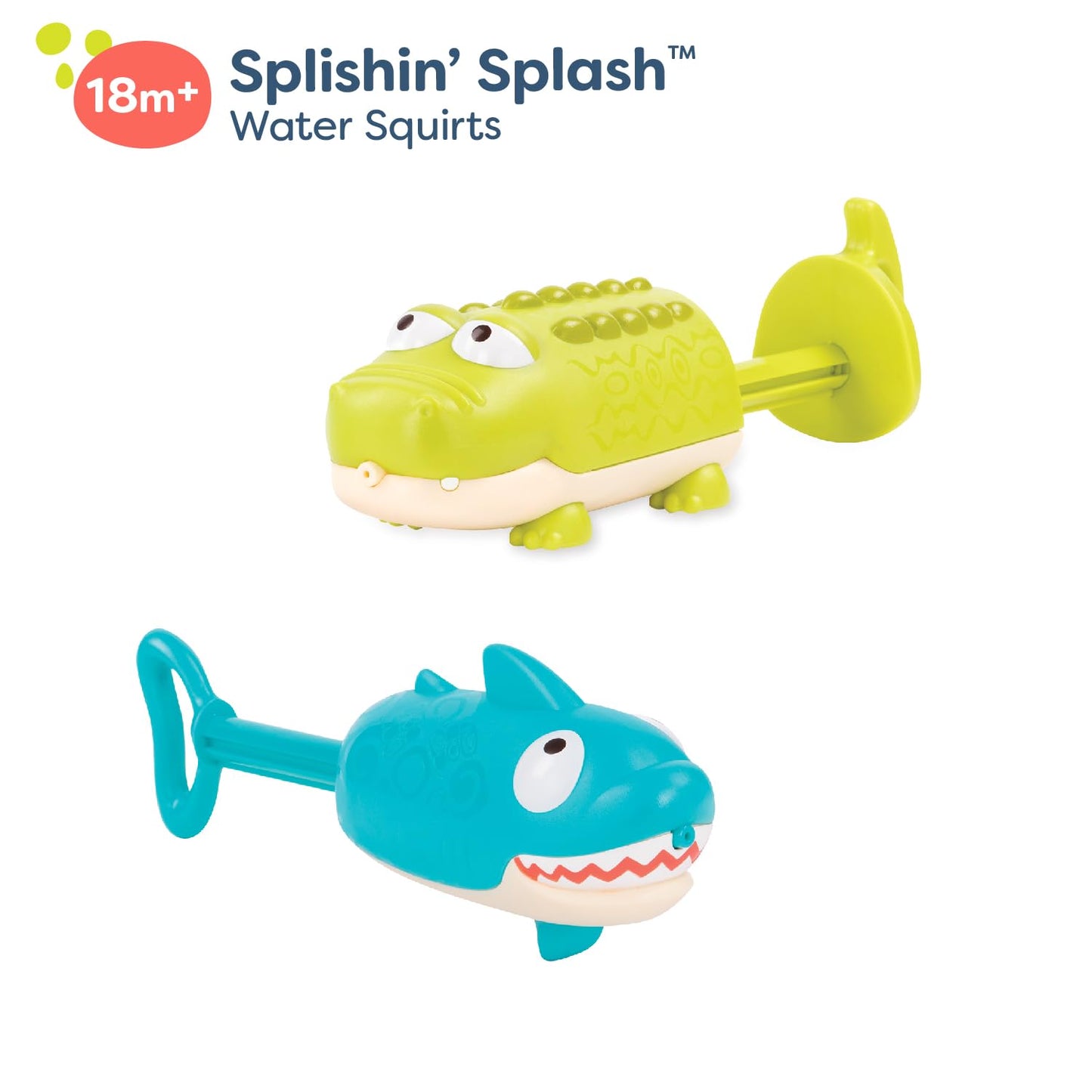 B. toys – Splishin’ Splash Animal Water Squirts Duo Pack – Fun Summer Bath Toys for Kids, Outdoor Water Play for Toddlers 18+ Months